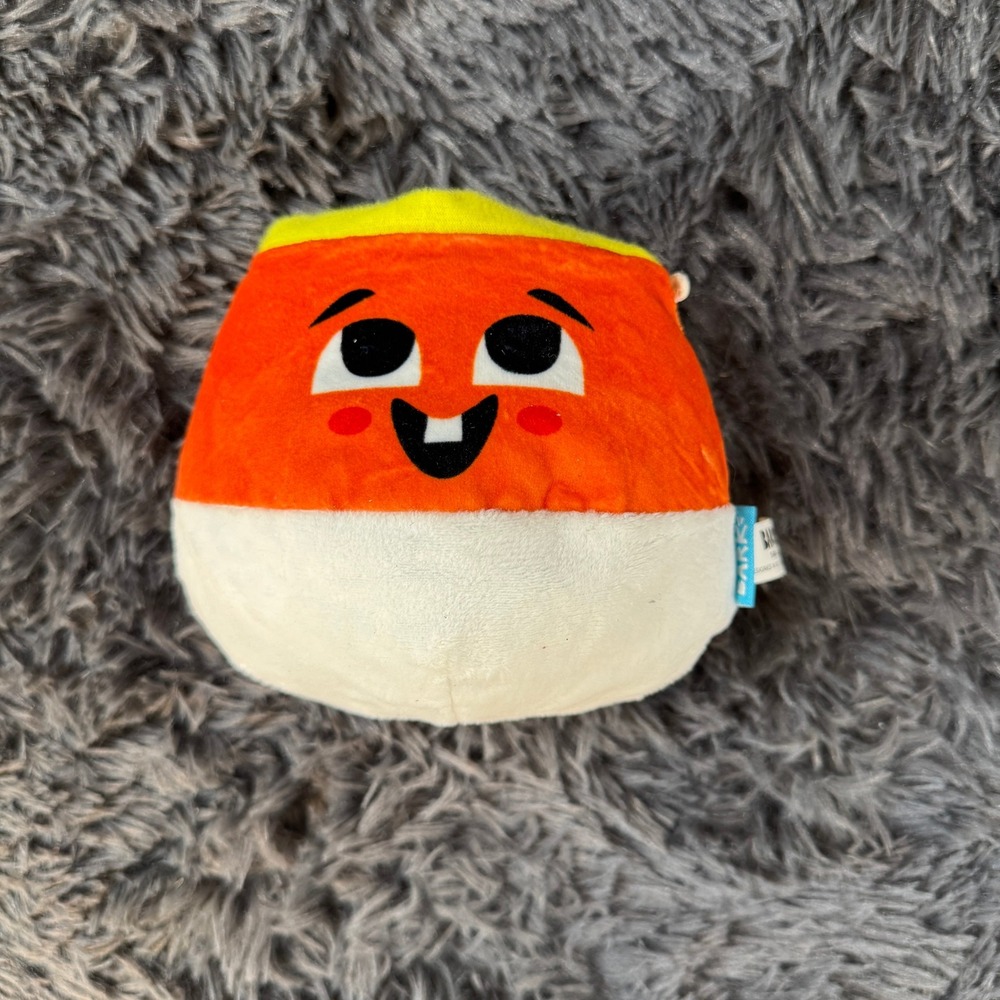 Bark Unisex Candy Corn Plush Dog Toy OS Orange White Yellow Squeaky Crinkle